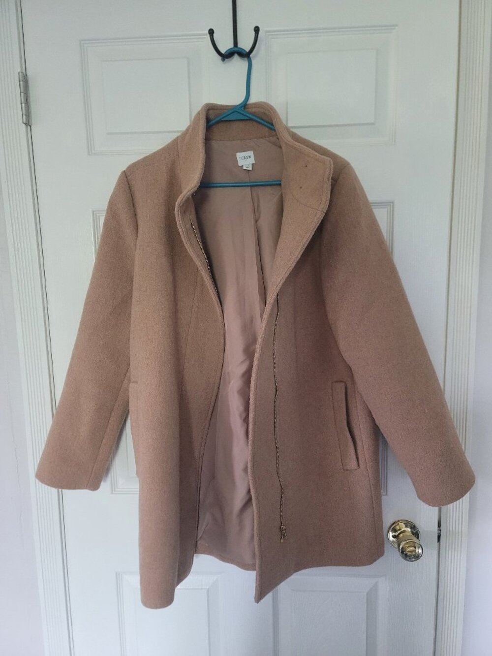 Womens brown J Crew full zip coat - size 12 - Picture 1 of 4